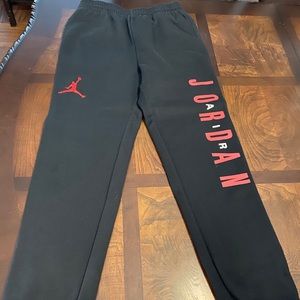 Black and red Jordan sweat pants